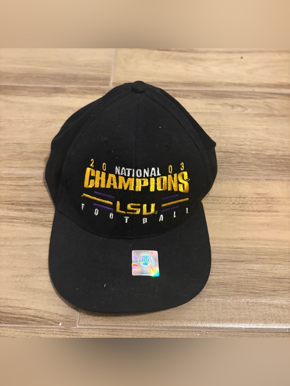 Vintage 2003 LSU Tigers Football National Champions Strapback Hat